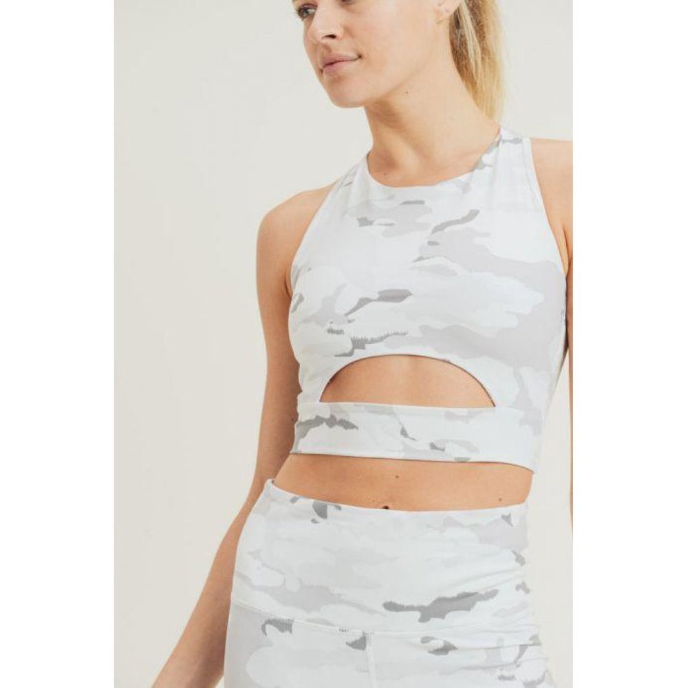 Snow Camo Sport Crop Top